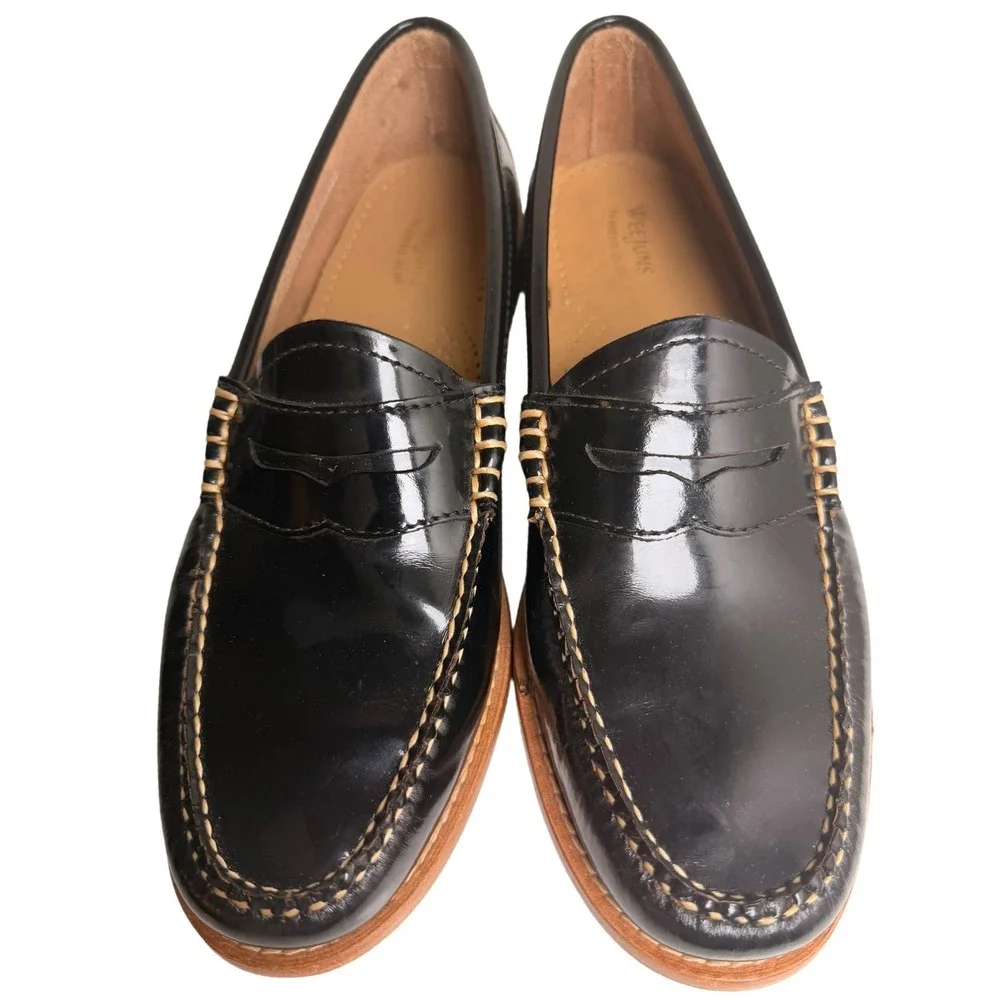 G.H. Bass Weejuns Whitney Penny Loafers Black Patent Leather Size 8M - Picture 4 of 16